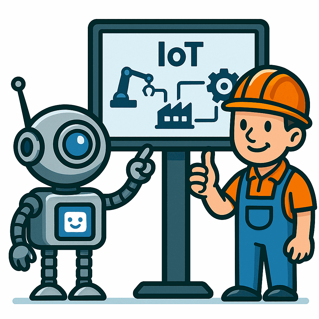 Gemba Buddy robot reading machine signals into a dashboard